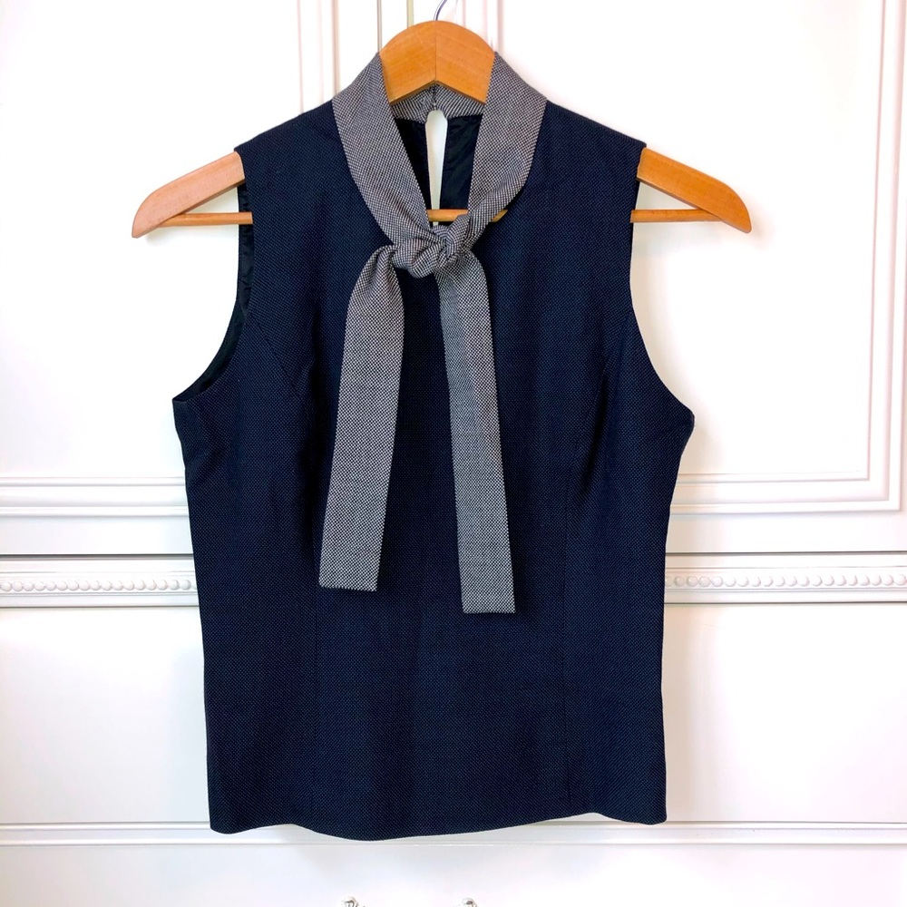 J.Crew Suit Blouse with Bow Neck-Tie